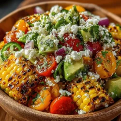 As the days grow longer and the weather warms up, our culinary cravings often shift toward vibrant, fresh dishes that capture the essence of summer. One standout recipe that embodies this seasonal spirit is the Sunny Grilled Corn Salad with Zesty Lime Dressing. This dish not only dazzles the eyes with its explosion of colors but also delights the palate with an array of fresh flavors. The combination of grilled corn, crisp vegetables, and a tangy lime dressing makes this salad a refreshing accompaniment to any summer gathering or barbecue.