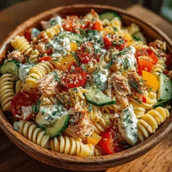 When it comes to summer dining, few dishes are as delightful and satisfying as a chilled pasta salad. The Chilled Tuna Delight Pasta Salad is the epitome of this genre, offering a medley of flavors, textures, and vibrant colors that instantly elevate any meal. This dish combines tender tri-color rotini pasta with succulent tuna, fresh vegetables, and a creamy dressing, making it not only a feast for the eyes but also a nourishing choice for the body.