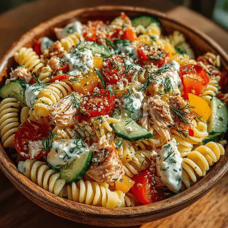 When it comes to summer dining, few dishes are as delightful and satisfying as a chilled pasta salad. The Chilled Tuna Delight Pasta Salad is the epitome of this genre, offering a medley of flavors, textures, and vibrant colors that instantly elevate any meal. This dish combines tender tri-color rotini pasta with succulent tuna, fresh vegetables, and a creamy dressing, making it not only a feast for the eyes but also a nourishing choice for the body.