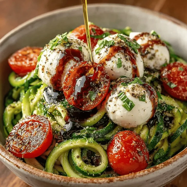 In the realm of healthy eating, few dishes can match the vibrant flavors and textures of the Zesty Caprese Zoodle Fusion Salad. This delightful recipe marries the classic elements of a traditional Caprese salad with a refreshing twist—zucchini noodles, commonly referred to as zoodles. This innovative fusion not only elevates the visual appeal of the dish but also offers a nutritious alternative that is perfect for those seeking lighter meal options. The Zesty Caprese Zoodle Fusion Salad is an ideal choice for a light lunch, a flavorful side dish at dinner, or even a picnic staple during the warmer months.