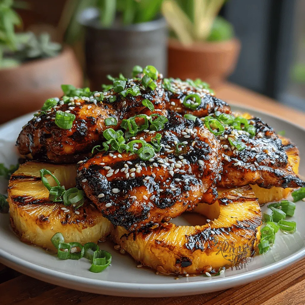 As the warm breezes of summer approach, there’s nothing quite like the aroma of grilled chicken wafting through the backyard. Tropical Teriyaki Bliss: Grilled Chicken with Pineapple is a dish that perfectly encapsulates the essence of sunny days and festive gatherings. The combination of tender, juicy grilled chicken thighs glazed with a rich and savory teriyaki sauce, complemented by the sweetness of caramelized pineapple, creates an explosion of flavors that feels both indulgent and refreshing.