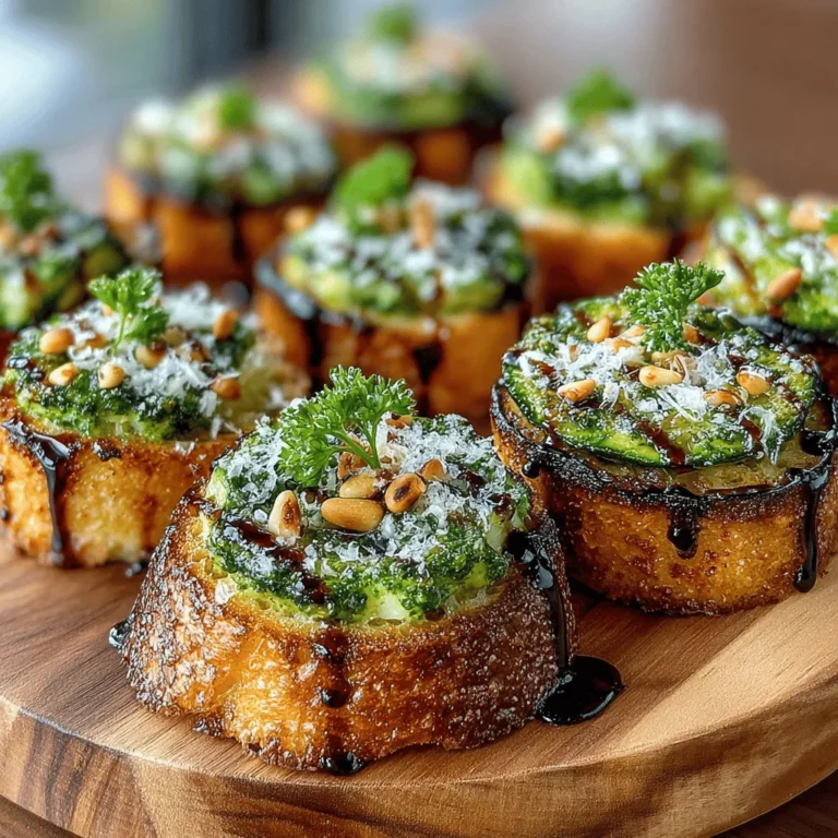 In the culinary world, the appeal of appetizers and snacks often lies in their ability to deliver bold flavors in small bites. Mini Eggplant Pesto Toasts epitomize this concept, combining the rich, earthy taste of roasted mini eggplants with the fresh vibrancy of homemade basil pesto. This dish is not only a feast for the taste buds but also a visual delight, making it a perfect addition to any gathering, be it a sophisticated dinner party or a casual evening at home. The harmonious blend of flavors and textures in these toasts is bound to impress your guests and elevate your entertaining game.