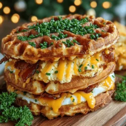If you're looking to elevate your breakfast game, look no further than Cheddar Egg Waffle Sandwiches. This inventive recipe combines the beloved flavors of a hearty breakfast into a fun and portable sandwich format that is perfect for any time of day. Imagine biting into a crispy, golden waffle filled with fluffy eggs and rich, sharp cheddar cheese—this dish is not just a meal; it’s an experience that tantalizes the taste buds and satisfies the soul.
