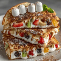 Fruity Fiesta Pizza Quesadillas are an exciting culinary creation that combines the comforting appeal of traditional quesadillas with the vibrant, refreshing flavors of fresh fruits. This innovative recipe offers a delightful twist on a classic dish, making it perfect for various occasions—whether you need a quick snack, a whimsical dessert, or a standout addition to a brunch spread. With a creamy filling, colorful layers of fruit, and a crispy exterior, these quesadillas are bound to become a hit with both children and adults alike.