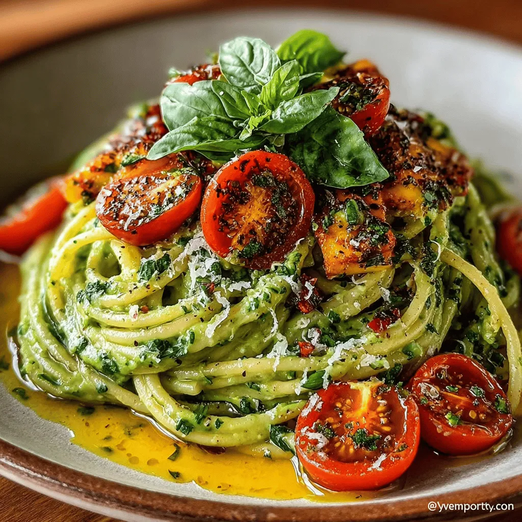 In the realm of pasta dishes, the Zesty Avocado Lime Pasta stands out as a vibrant and refreshing option that marries the creamy richness of avocados with the bright zing of fresh lime. This unique recipe is not just about taste; it embodies a philosophy of healthy eating without sacrificing flavor. Perfect for busy weeknights or elegant gatherings, this dish delivers satisfaction without the guilt. With its quick preparation time and the use of wholesome ingredients, it appeals to a wide range of dietary preferences, making it a versatile addition to any meal repertoire.