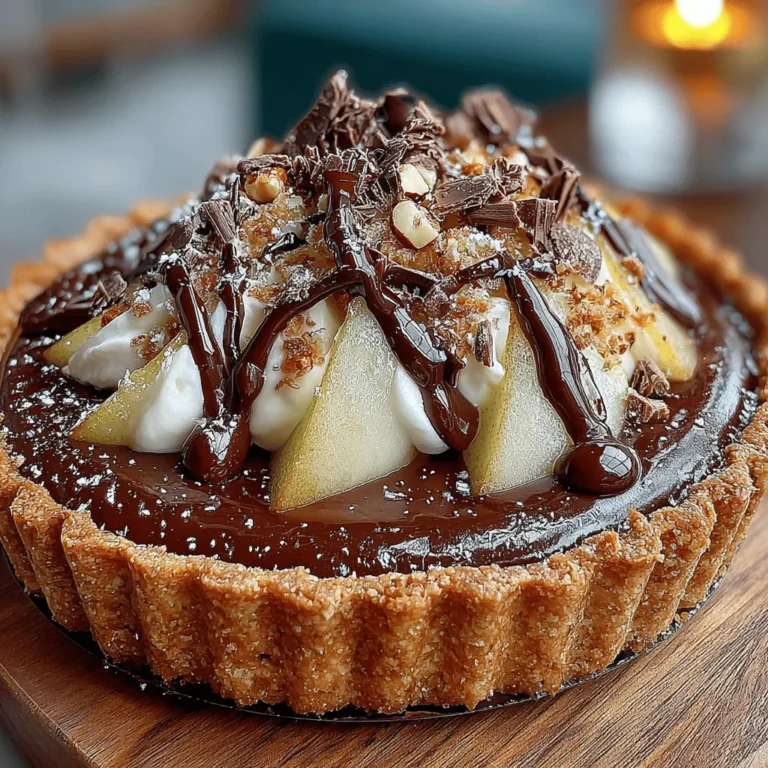 Are you ready to indulge in a dessert that perfectly captures the essence of luxurious flavors and textures? The Decadent Pear & Hazelnut Chocolate Tart is just that—a rich and indulgent creation that harmoniously blends the sweetness of ripe pears, the crunch of toasted hazelnuts, and the smoothness of bittersweet chocolate. This dessert is not only visually stunning but also delivers a delightful balance of sweetness and texture, making it an ideal choice for special occasions or a cozy evening spent at home.