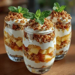 Yogurt parfaits have become a popular go-to dish for those seeking a nutritious and versatile meal option. Whether enjoyed as a hearty breakfast, a satisfying snack, or even a light dessert, parfaits offer a delightful combination of flavors and textures that can cater to a variety of tastes. Among the numerous variations, the Deliciously Layered Apple Cinnamon Yogurt Parfait stands out as a particularly enticing choice. This parfait marries the crisp, sweet taste of apples with the warm, aromatic hints of cinnamon, all nestled within a creamy base of Greek yogurt.