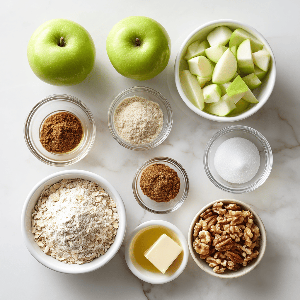 Ingredients for Air Fryer Apple Cinnamon Crisp Bites for a Sweet Fall Snack Attack