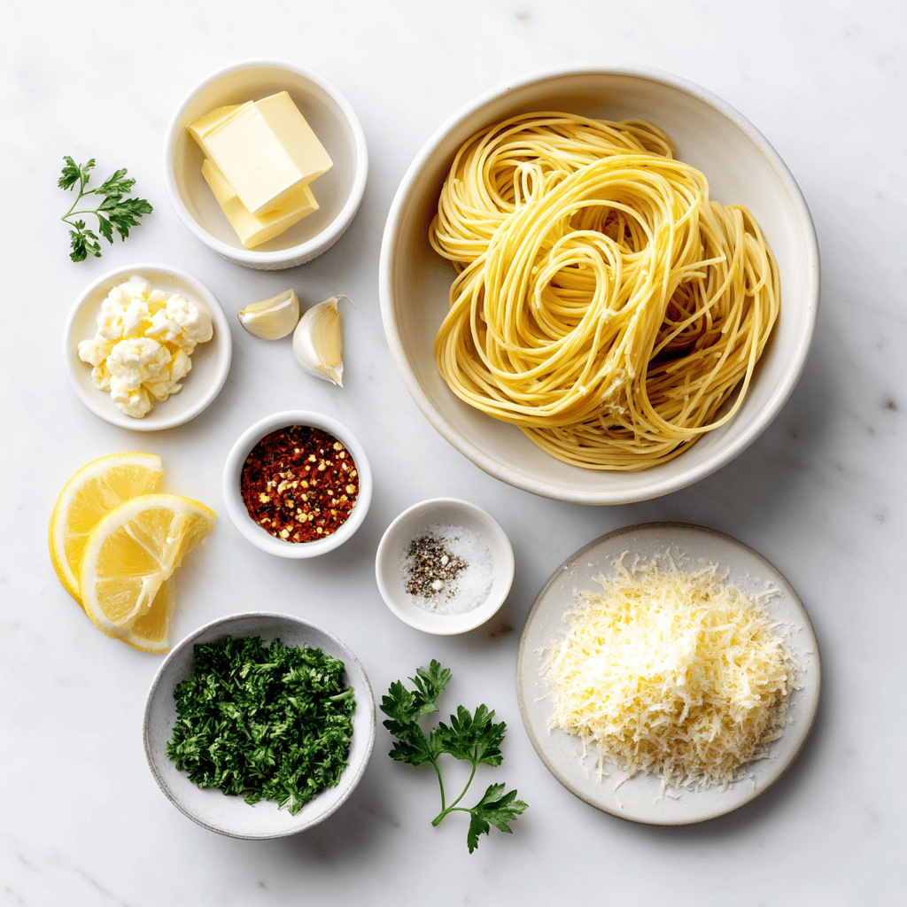 Ingredients for Family-Friendly Garlic Butter Pasta: Your Quick Weeknight Ally