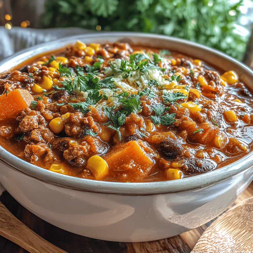 As the crisp autumn air settles in and the leaves begin to change, there’s nothing quite like a warm bowl of chili to bring comfort and satisfaction to chilly evenings. But let's face it—most traditional chili recipes can be heavy on calories and preservatives, leaving you feeling sluggish instead of energized. That’s where this <em>Slow Cooker Chili with a Healthy Twist</em> comes into play!” /></p>
<h2>Key Ingredients</h2>
<ol>
<li>
<p><strong>Lean Ground Turkey or Chicken</strong>: A healthier alternative to beef, providing lean protein without sacrificing flavor.</p>
</li>
<li>
<p><strong>Canned Beans</strong>: A mix of black beans, kidney beans, and pinto beans for added fiber and protein. Rinse them well to reduce sodium content.</p>
</li>
<li>
<p><strong>Diced Tomatoes</strong>: Use canned diced tomatoes (with or without herbs) for a rich base. Fire-roasted varieties can add extra flavor.</p>
</li>
<li>
<p><strong>Bell Peppers</strong>: A mix of green and red bell peppers adds sweetness and crunch, plus a splash of color.</p>
</li>
<li>
<p><strong>Onion and Garlic</strong>: Essential aromatics that build a flavorful foundation for the chili.</p>
</li>
<li>
<p><strong>Vegetable or Chicken Broth</strong>: Low-sodium broth helps to control the sodium content while adding depth of flavor.</p>
</li>
<li>
<p><strong>Chili Powder</strong>: For that classic chili taste, opt for a blend of chili powders that can include smoked paprika, cumin, and a touch of cayenne for heat.</p>
</li>
<li>
<p><strong>Corn</strong>: Fresh or frozen corn adds a touch of sweetness and texture to balance the beans and spices.</p>
</li>
<li>
<p><strong>Zucchini</strong>: Diced zucchini sneaks in extra vegetables, improving the nutritional profile without detracting from the chili’s richness.</p>
</li>
<li>
<p><strong>Cilantro or Green Onions</strong>: Fresh herbs for garnish provide a burst of flavor right before serving.</p>
</li>
<li>
<p><strong>Avocado (optional)</strong>: For a creamy finish with healthy fats, serve slices of avocado on top.</p>
</li>
<li>
<p><strong>Lime Wedges (optional)</strong>: A squeeze of lime adds brightness and enhances the overall flavor of the dish.</p>
</li>
</ol>
<h2>Baking Process</h2>
<p>While slow cooking typically doesn’t involve baking, incorporating a delicious side dish or a topping for your Slow Cooker Chili can elevate the meal even further. Here’s how to prepare a side of cornbread to complement your chili:</p>
<h3>Ingredients for Cornbread:</h3>
<ul>
<li>1 cup cornmeal</li>
<li>1 cup all-purpose flour (or whole wheat for a healthier option)</li>
<li>1 tablespoon baking powder</li>
<li>1/2 teaspoon salt</li>
<li>1 tablespoon sugar (optional)</li>
<li>1 cup milk (dairy or plant-based)</li>
<li>1/4 cup vegetable oil or melted coconut oil</li>
<li>1 large egg (or 1 flax egg for a vegan version)</li>
</ul>
<h3>Baking Instructions:</h3>
<ol>
<li>
<p><strong>Preheat Your Oven</strong>: Preheat your oven to 400°F (200°C). If you’re using a cast iron skillet, place it in the oven while it heats up to create a crispy crust.</p>
</li>
<li>
<p><strong>Mix Dry Ingredients</strong>: In a large mixing bowl, whisk together the cornmeal, flour, baking powder, salt, and sugar (if using). Ensure that there are no lumps for a smooth cornbread.</p>
</li>
<li>
<p><strong>Combine Wet Ingredients</strong>: In another bowl, whisk together the milk, vegetable oil, and egg (or flax egg). Mix until well combined.</p>
</li>
<li>
<p><strong>Combine Both Mixtures</strong>: Pour the wet mixture into the dry ingredients. Stir until just combined; don’t overmix—the batter should be slightly lumpy. If you’d like to add a twist, consider folding in some shredded cheese, diced jalapeños, or corn kernels at this stage.</p>
</li>
<li>
<p><strong>Prepare Your Pan</strong>: If you’re using a cast iron skillet, remove it from the oven and add a small amount of oil to coat the bottom. Alternatively, grease a 9-inch baking dish or line it with parchment paper.</p>
</li>
<li>
<p><strong>Pour the Batter</strong>: Carefully pour the batter into the skillet or prepared dish, smoothing the top with a spatula.</p>
</li>
<li>
<p><strong>Bake</strong>: Place in the preheated oven and bake for 20-25 minutes or until the cornbread is golden brown on top and a toothpick inserted in the center comes out clean.</p>
</li>
<li>
<p><strong>Cool and Serve</strong>: Once baked, remove from the oven and let it cool in the pan for about 10 minutes. Slice into squares or wedges, and serve warm alongside your hearty Slow Cooker Chili.</p>
</li>
</ol>
<h3>Tips:</h3>
<ul>
<li>To make it even healthier, you can substitute half the flour with whole wheat flour or add in some ground flaxseed for extra nutrition.</li>
<li>For a touch of sweetness, consider adding honey or maple syrup to your batter.</li>
<li>Cornbread can be a great vehicle for flavors; try adding spices like cumin or chili powder to tie it in with your chili.</li>
</ul>
<p>Now, with your Slow Cooker Chili simmering away and your freshly baked cornbread ready to enjoy, you have a perfect, wholesome meal for those busy fall nights! Enjoy every bite!</p>
<h2>Serving Suggestions</h2>
<ol>
<li>
<p><strong>Toppings Bar</strong>: Set up a toppings station for guests to customize their chili. Offer options like shredded cheese, diced green onions, avocado slices, Greek yogurt or sour cream, jalapeños, cilantro, and lime wedges. This allows everyone to personalize their bowl.</p>
</li>
<li>
<p><strong>Cornbread Muffins</strong>: Pair your slow cooker chili with warm cornbread muffins for a comforting combination. Their slight sweetness complements the spiciness of the chili perfectly.</p>
</li>
<li>
<p><strong>Rice or Quinoa</strong>: Serve the chili over a bed of fluffy rice or nutty quinoa. This adds a hearty base and could also increase fiber content. </p>
</li>
<li>
<p><strong>Tortilla Chips</strong>: Offer tortilla chips as a crunchy side. They can be used for topping or simply enjoyed on the side to scoop up the chili.</p>
</li>
<li>
<p><strong>Fresh Salad</strong>: A simple side salad with mixed greens, cherry tomatoes, and a zesty vinaigrette adds a refreshing crunch and balances the richness of the chili.</p>
</li>
<li>
<p><strong>Vegetable Sticks</strong>: Serve vegetable sticks such as carrot, celery, and bell pepper alongside the chili. A light dip like hummus can provide an extra layer of flavor.</p>
</li>
<li>
<p><strong>Baked Potatoes</strong>: For a heartier option, serve the chili over baked potatoes. The fluffy interior of the potato absorbs the flavors of the chili for a satisfying meal.</p>
</li>
<li>
<p><strong>Crusty Bread</strong>: A slice of warm, crusty bread or a baguette is perfect for dipping and mopping up any leftover chili.</p>
</li>
</ol>
<p>These serving suggestions not only enhance the eating experience but also allow for creativity and personalization, making your Slow Cooker Chili a go-to meal for busy fall nights!</p>
<h2>Conclusion</h2>
<p>This Slow Cooker Chili with a Healthy Twist is the perfect solution for busy fall nights when you want a hearty, flavorful meal without spending hours in the kitchen. Packed with lean proteins, plenty of vegetables, and robust spices, this chili not only warms you up but also nourishes you. It’s easy to customize according to your taste preferences or dietary needs, making it a versatile dish for the whole family. </p>
<p>Set it and forget it, and by dinner time, you’ll be rewarded with a comforting bowl of chili that’s sure to please even the pickiest eaters. Serve it with a sprinkle of fresh cilantro, a dollop of Greek yogurt, or some whole-grain bread for a complete meal. </p>
<p>Whether it’s a cozy dinner at home or a gathering with friends, this slow cooker chili is a guaranteed crowd-pleaser. Enjoy the delicious smell wafting through your home and the satisfaction of a healthy, home-cooked meal all season long!</p>
<div id=